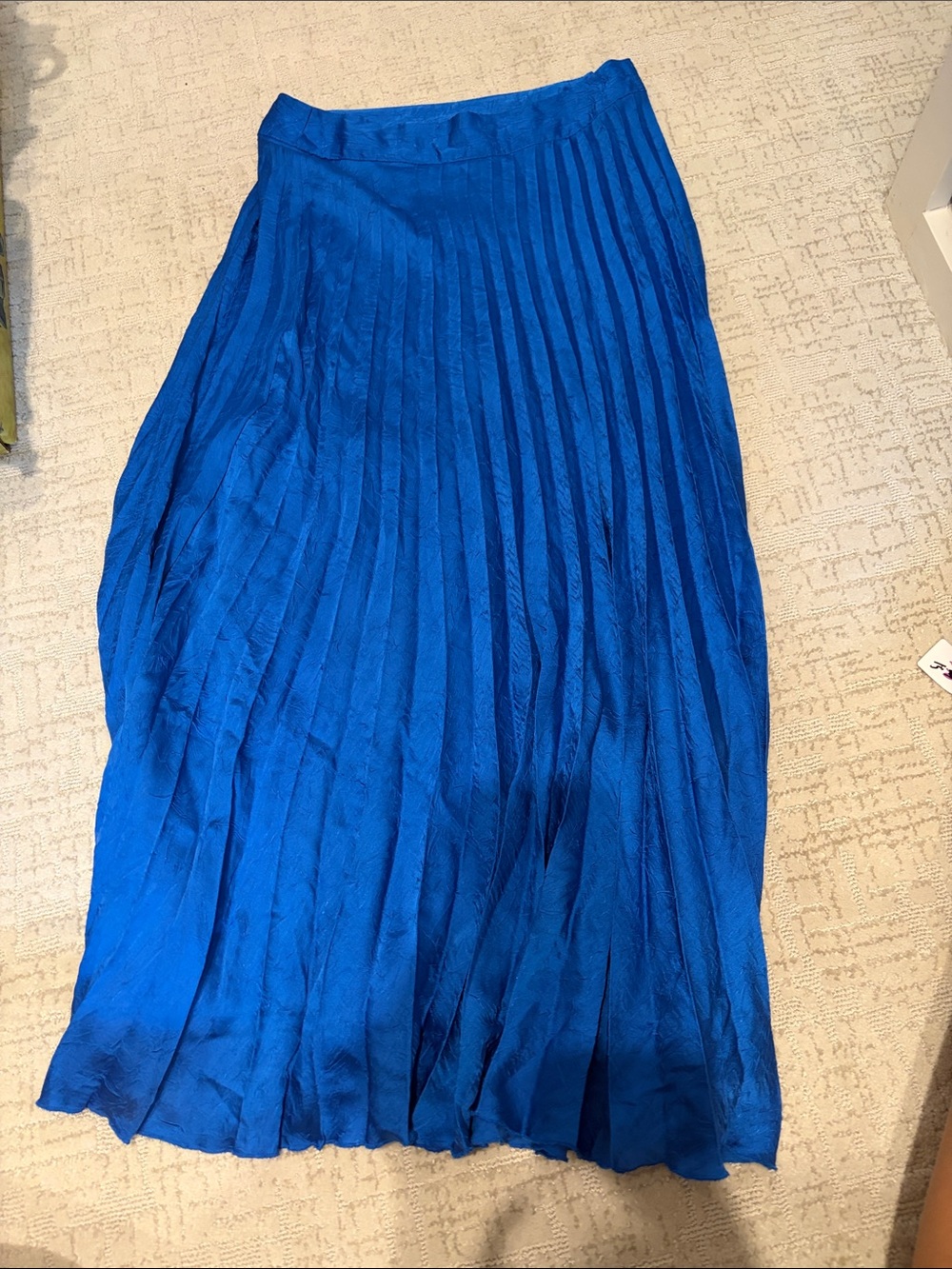 Zara Blue Satin Midi Skirt